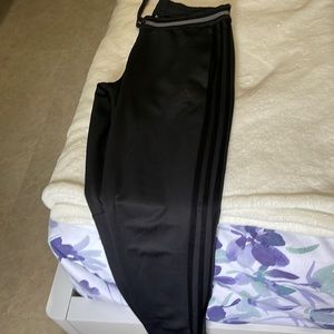 Adidas Zip Up Joggers Gray w/ Black striped